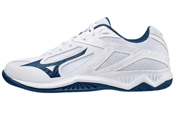 Pánská obuv na badminton/squash Mizuno Thunder Blade 3 - white/dark denim/nimbus cloud