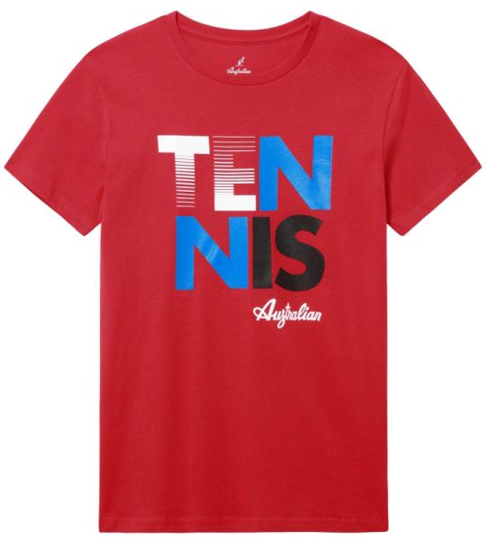 Herren Tennis-T-Shirt Australian Logo T-Shirt - bright red