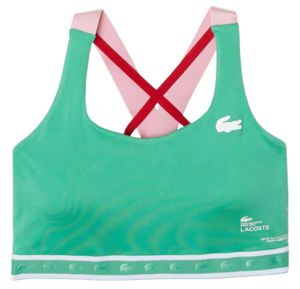 Дамски сутиен Lacoste SPORT Criss-Crossing Straps Sports Bra - green/pink/red