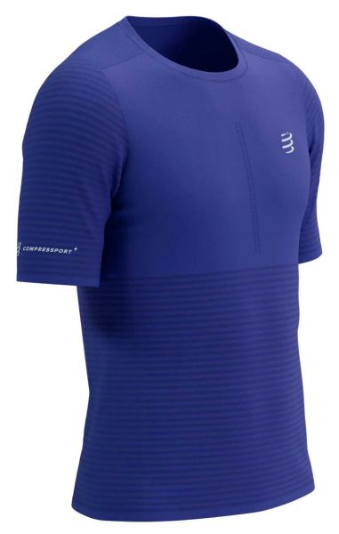 Férfi póló Compressport Pro Racing Short Sleeve - Kék