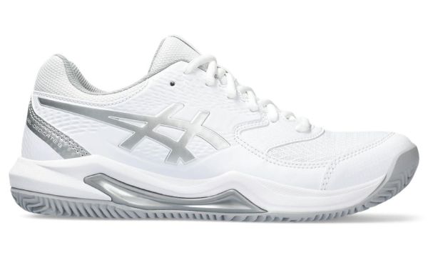 Zapatillas de tenis para mujer Asics Gel-Dedicate 8 Clay - white/pure silver