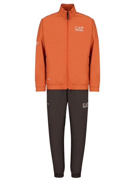 Męski dres tenisowy EA7 Man Woven Tracksuit - orange/grey