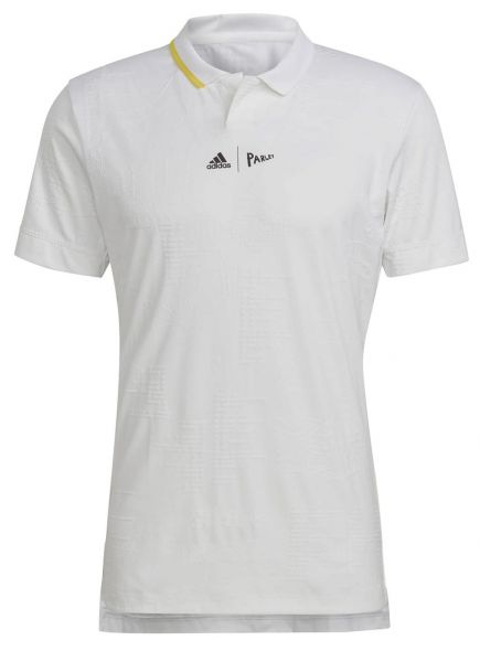Pánské tenisové polo tričko Adidas London Polo - white/impact yellow