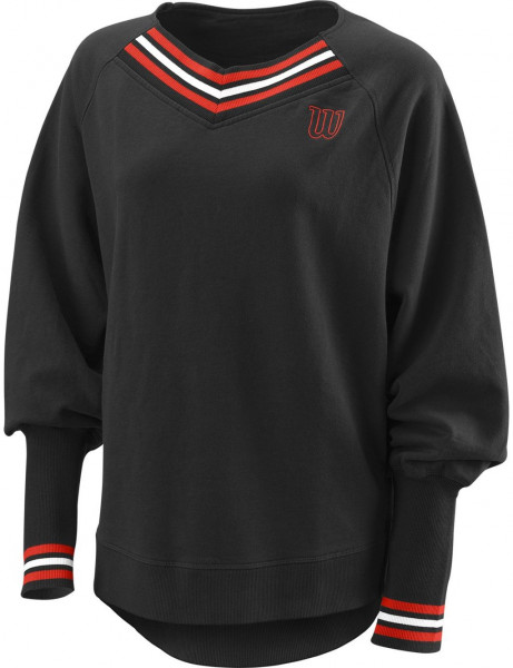 Damen Tennissweatshirt Wilson Chi Script Sweater W - black