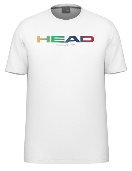 Тениска за момчета Head Junior Off Court Rainbow T-Shirt - white
