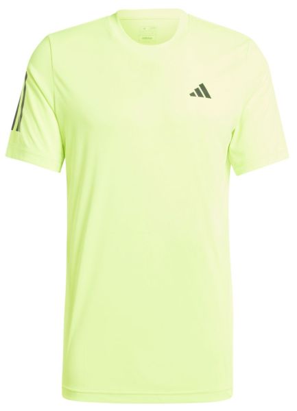 Herren Tennis-T-Shirt Adidas Club 3 Stripes Tennis - Gelb