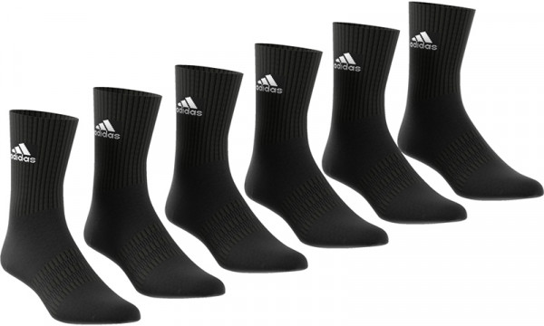 Ponožky Adidas Cushion Crew 6PP - Black/Black/Black