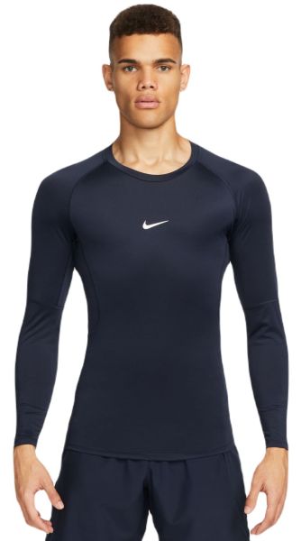 Vêtements de compression Nike Pro Dri-FIT Tight Long-Sleeve Fitness Top - obsidian/white
