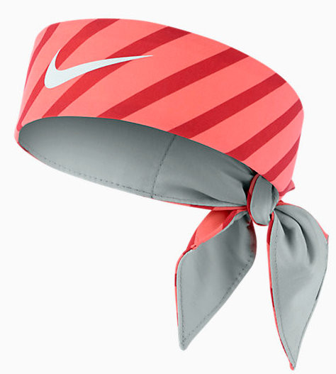  Bandana Tenisowa Nike Swoosh Bandana (Premier Headband)- daring red/grey mist/white