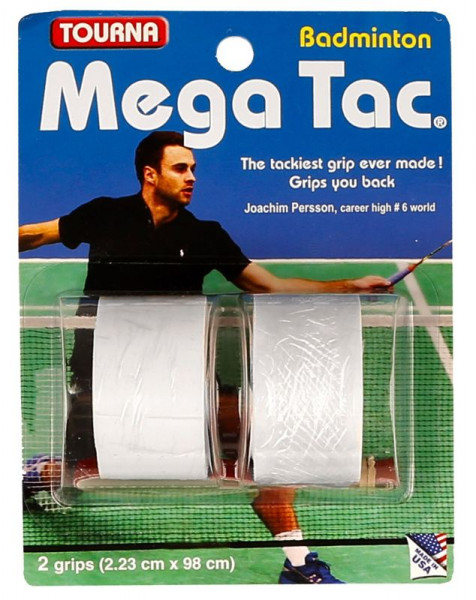 Griffbänder Tourna Mega Tac Badminton 2P - white