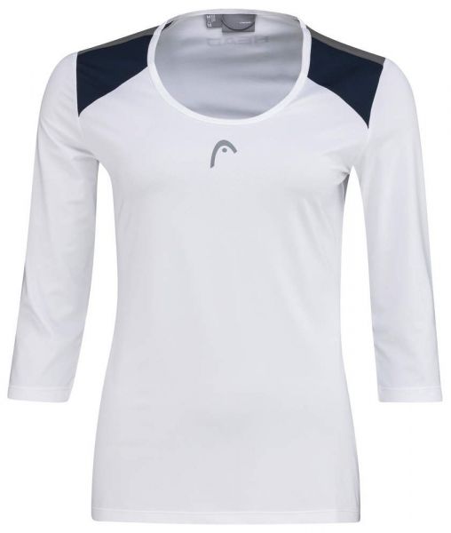 Damski T-shirt (dł. rękaw) Head Club 22 Tech 3/4 Shirt W - white/dark blue