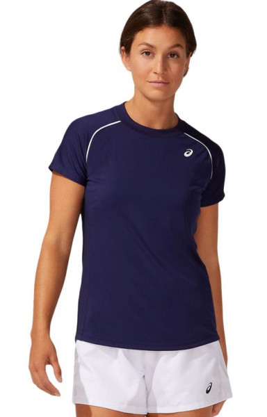 T-shirt pour femmes Asics Court W Piping SS - peacoat