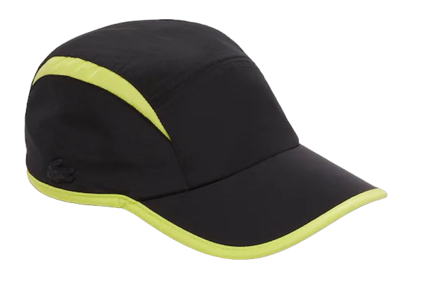 Kapa za tenis Lacoste Jockey Cap with Contrast Cutouts - black/yellow