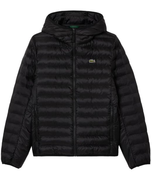 Giacca da tennis da uomo Lacoste Water-Repellent Quilted Puffed - Nero