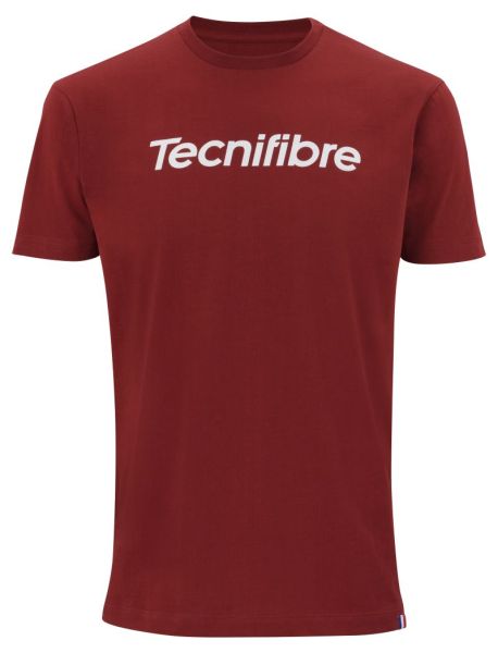 Teniso marškinėliai vyrams Tecnifibre Club Cotton Tee - cardinal