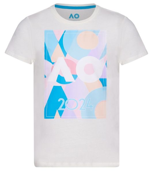 Koszulka dziewczęca Australian Open Girls T-Shirt Mosaic 2024 - cream
