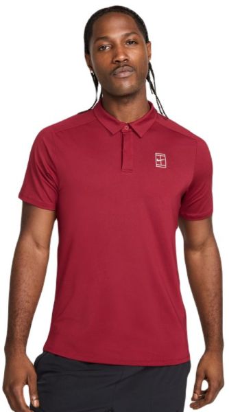 Men's Polo T-shirt Nike Court Advantage Dri-Fit Tennis - Red