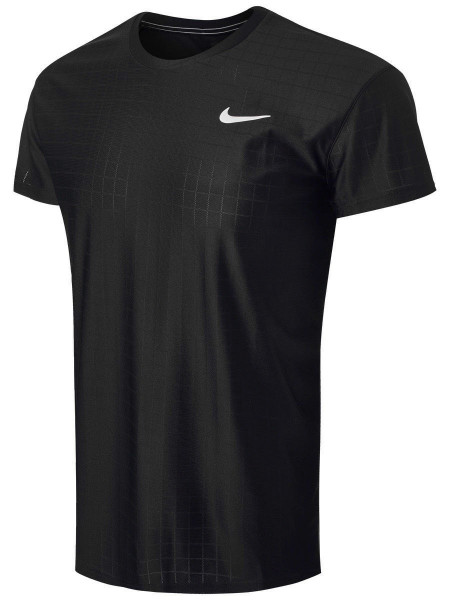 Herren Tennis-T-Shirt Nike Court Breathe Advantage Top - black/black/white