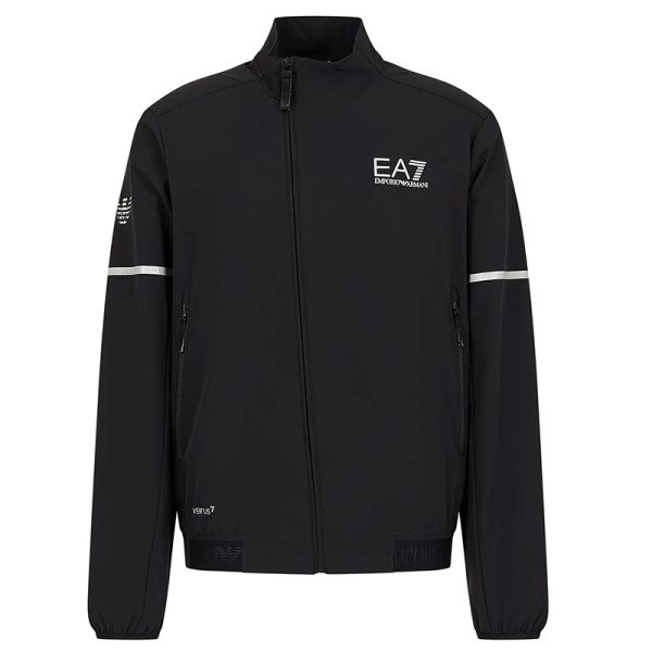 Herren Tennissweatshirt EA7 Woven Bomber Jacket - black