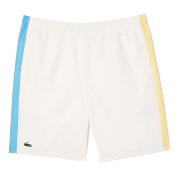 Pánské tenisové kraťasy Lacoste Sportsuit Colour-Block Shorts - Bílý, Modrý, Žlutý