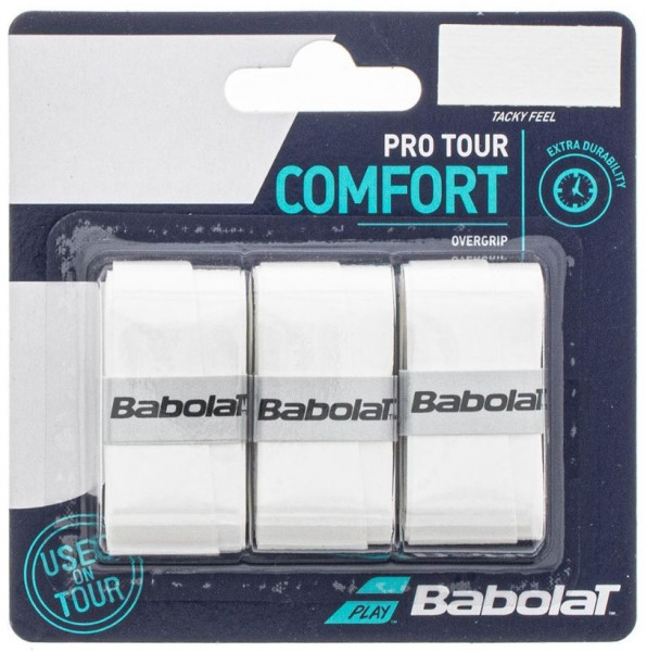 Viršutinės koto apvijos Babolat Pro Tour (3 vnt.) - white
