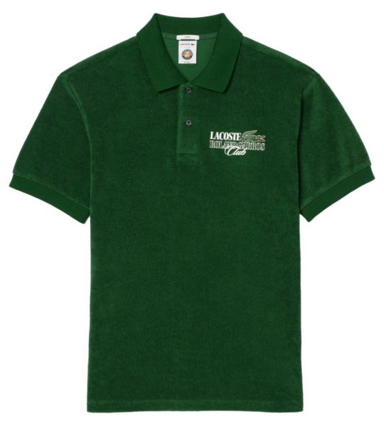 Мъжка тениска с якичка Lacoste Roland Garros Edition Terry Polo Shirt - pine green