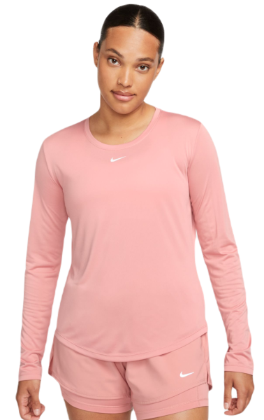 T-Shirt pour femmes (manches longues) Nike Dri-FIT One Standard Fit Top - red stardust/white
