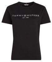 Дамска тениска Tommy Hilfiger Regular Corp Logo C-NK SS - Черен