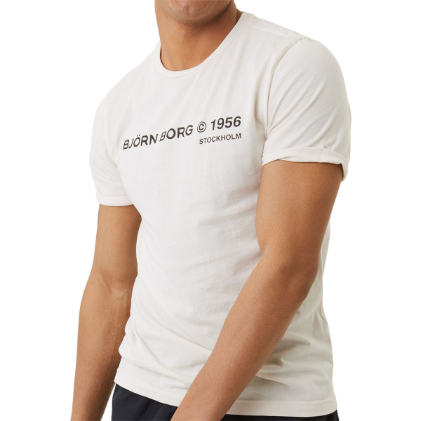 Teniso marškinėliai vyrams Björn Borg Stockholm Training T-Shirt M - whitecap gray