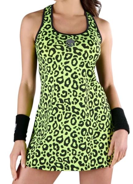Női teniszruha Hydrogen Panther Tech Dress - black/yellow fluo
