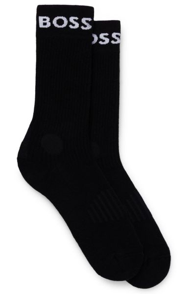 Tenisa zeķes BOSS x Matteo Berrettini Quarter-Length Socks In Stretch Fabric - black