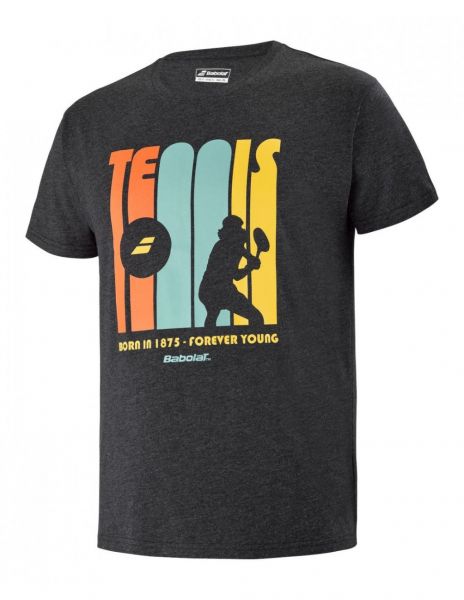 Herren Tennis-T-Shirt Babolat Exercise Message Tee Men - black heather