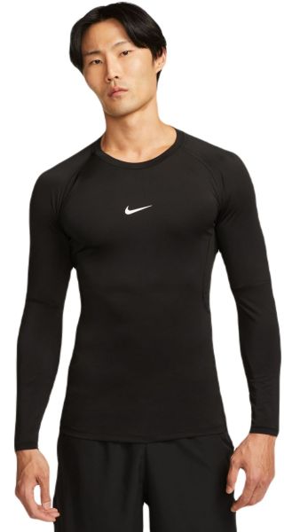 Muška kompresijska odjeća Nike Pro Dri-FIT Tight Long-Sleeve Fitness Top - black/white