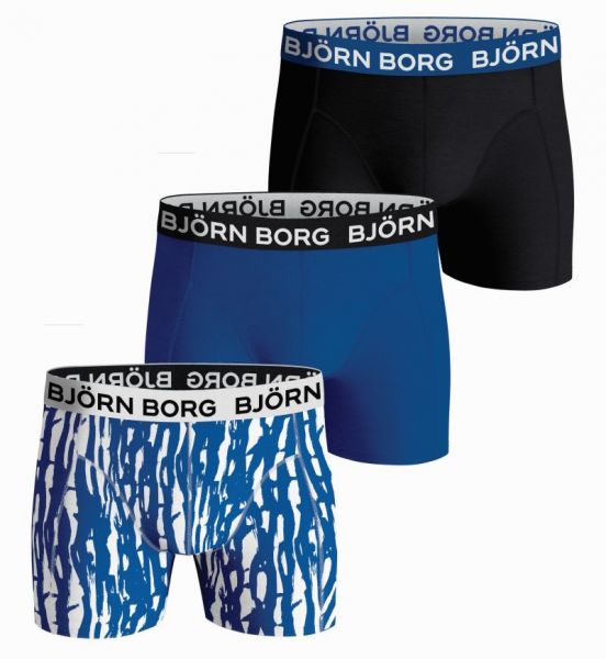 Pánské boxerky Björn Borg Cotton Stretch Boxer 3P - black/blue/print