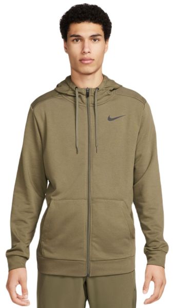 Herren Tennissweatshirt Nike Dri-Fit Hoodie Full Zip - Grün, Schwarz