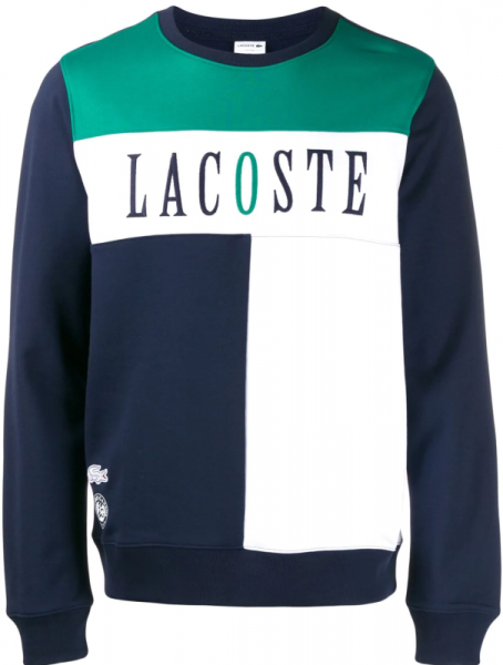  Lacoste Men's SPORT Roland Garros Edition Fleece Sweatshirt - navy blue/white/green/w
