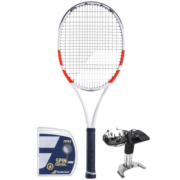 Raquette de tennis Babolat Pure Strike 98 18/20 - white/red/black + cordage + prestation de service