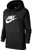 Tenisa džemperis sievietēm Nike Sportswear Essential Fleece Pullover Hoodie W - black/white