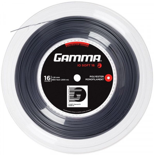 Tenisový výplet Gamma iO Soft (200 m) - charcoal grey