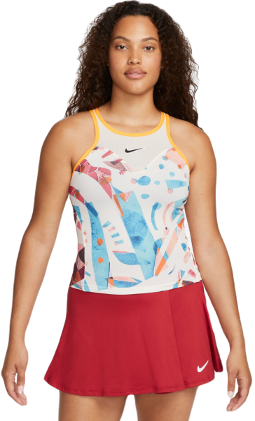 Top de tenis para mujer Nike Court Dri-Fit Slam Printed Tennis Tank Top - coconut milk/coconut milk/sundia