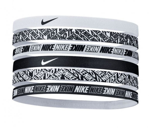 Cinta para el pelo Nike Printed Headbands 6PK - white/white/white