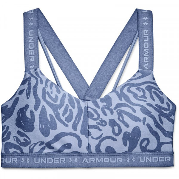  Under Armour Crossback Low Print Sports Bra - mineral blue