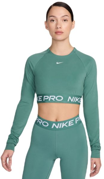 Moteriški marškinėliai Nike Pro 365 Dri-Fit Cropped Long-Sleeve Top - bicoastal/white