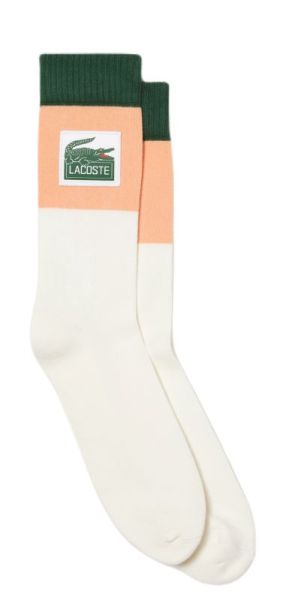 Ponožky Lacoste Sport Roland Garros Edition Jersey Socks 1P - white/orange/green