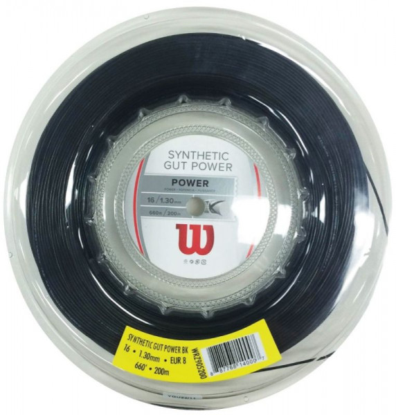 Tennis String Wilson Synthetic Gut Power (200 m) - black