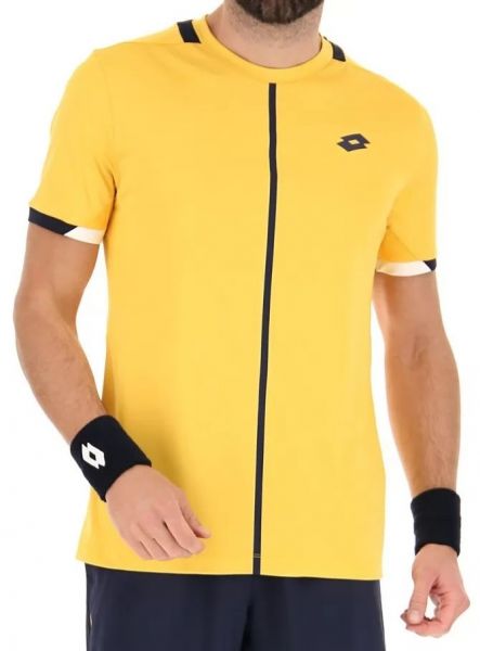 Herren Tennis-T-Shirt Lotto Top IV Tee - saffron/navy blue