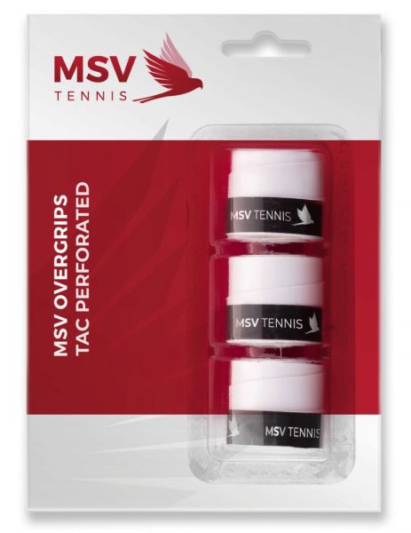 Tenisa overgripu MSV Overgrip Tac Perforated 3P - white