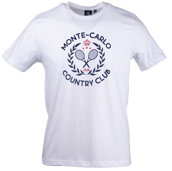 Herren Tennis-T-Shirt Monte-Carlo Country Club Silkscreen Print T-Shirt - white