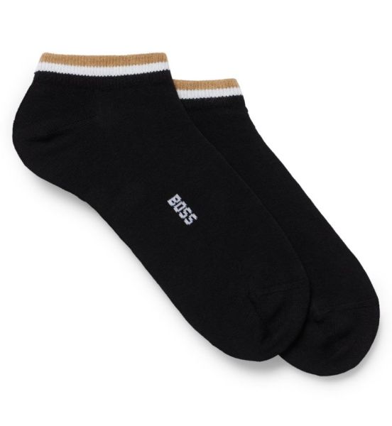 Tennisesokid  BOSS x Matteo Berrettini Ankle-Length Socks With Signature Stripe 2P - black