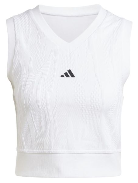 Ženska majica bez rukava Adidas Tennis Pro Crop Top - Bijel